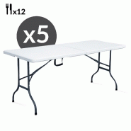 Lot de 5 tables pliantes 244cm