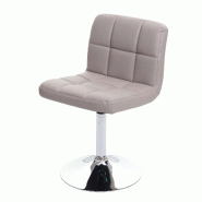 Mendler Chaise de salle à manger Kavala, chaise de cuisine pivotante, certifiée MVG ~ similicuir taupe-gris, pied chromé - gris matière synthétiq