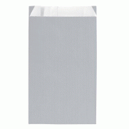 Pochettes cadeaux kraft vergé argent 24+6,5x41cm - par 250 - Emballage rapide et soigné