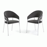 RATTATAN Lot de 2 chaises d’intérieur en velours, rembourrées, pieds en métal, design élégant pour salle à manger, cuisine, restaurants -Gris RATTATAN Lot de 2 chaises d’intérieur en velours, rembourrées, pieds en métal, design élégant pour salle à manger, cuisine, restaurants -Gris