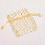 Sachet en filet doré 7x10cm - par 10