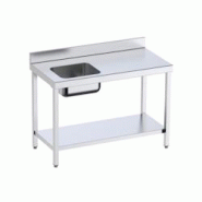 Table inox de préparation avec bac à gauche et étagère P 600 mm | Distform-bac A gauche longueur 2000 mm - QCIE6020 Table inox de préparation avec bac à gauche et étagère P 600 mm | Distform-bac A gauche longueur 2000 mm - QCIE6020