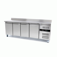 Table réfrigérée adossée Tropicalisée 4 portes PREMIUM - GOLDINOX - inox 3701770829149 Table réfrigérée adossée Tropicalisée 4 portes PREMIUM - GOLDINOX - inox 3701770829149