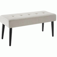TecTake GmbH tectake banc rembourré Glora velours taupe matelassé 95x38x45cm capacité 220kg siège confortable durable - multicolore Bois manufactu
