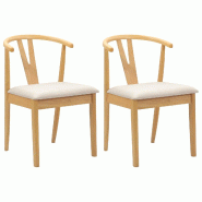 VidaXL Chaise de salle à manger 2 pcs Naturel et clair Modèle Atlas Fixe - 42020404