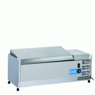 Vitrine réfrigérée porte-condiments inox pour 3 bacs GN1/3 + 1 GN1/2. 120×39,5×28,1 cm, température +2/+8 °C. Cool Head VRX 12/38S/S - 1832