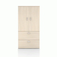 Armoire mixte avec tiroirs pour dossiers suspendus - Mobel Linea - 120, Acacia clair_0
