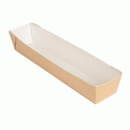 Barquette sandwich The Pack carton ondulé nano micro 7x30x5 cm naturel - par 200