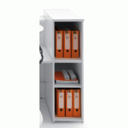 Bureau d'accueil lumineux Valde avec rangements intégrées - MDD - Blanc brillant, Gauche, 191