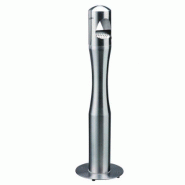 Cendrier sur pied en inox - 2000 mégots - Modèles au choix : noir, brossé, droit Cendrier sur pied en inox - 2000 mégots - Modèles au choix : noir, brossé, droit
