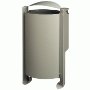 Corbeille ARKEA 100 Litres sur pied avec cendrier - Gris Ciment_0