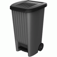 EDA Poubelle 100l avec pédale et roulettes - noir plastique P36843 EDA Poubelle 100l avec pédale et roulettes - noir plastique P36843
