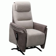 FAUTEUIL RELAX RELEVEUR ÉLECTRIQUE ZILIA BI-MOTEUR MICROFIBRE MASTIC / BRUN TAUPÉ