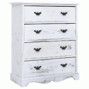 Helloshop26 - Armoire à tiroirs moderne pratique 60 x 30 x 75 cm en bois blanc 02_0046461 - blanc Bois massif 3000241315960