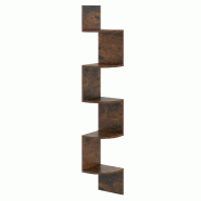 Helloshop26 - Étagère d'angle à 5 niveaux 20 x 20 x 126 cm pour rangement élégant finition mate en bois d'ingénierie brun rustique 20_0014752 -
