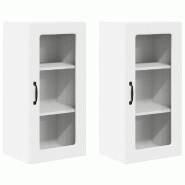 Helloshop26 - Lot de 2 armoires murales de cuisine modernes rangement pratique 40 x 31 x 80 cm en bois d'ingénierie blanc 02_0054005 - blanc Bois mas