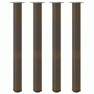 Helloshop26 - Lot de 4 pieds de table de bar avec patins réglables 110-112 cm design moderne en acier naturel 02_0056780 - acier 3000239708903