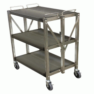 ITALCONCEPT L2G Desserte Inox Pliable 3 Niveaux, 910 x 635 x 402mm - inox 3616350148407