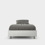 Itamoby Lit Double Avec Conteneur Rembourré 140X200 Simili Cuir Blanc Azelia - blanc VE1420AZEL001-CT