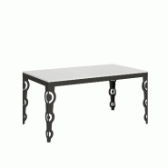Itamoby Table Extensible 90X160/264 Cm Karamay Evolution Frêne Blanc Structure Anthracite - blanc 8050598011485