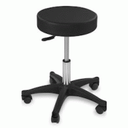 Physa - Physa Aversa Tabouret de Bureau Tabouret de Travail à roulettes (150 kg, Hauteur du Siège 45–58 cm, Acier Poli, Cuir Synthétique) - 42509