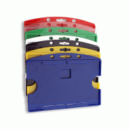 Porte-badge horizontal ouvert - référence : idp65h - lot de 100 - 7 coloris assortis
