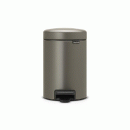 Poubelle à pédale icon 3 l platinum Code A -  300.00 cl Gris Rond Métal Brabantia 23.50x16.80 cm - gris métal 113246