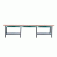 PROREGAL Etabli BUFFALO WOOD avec 3x Tiroir| HxLxP 86,5x300x75cm | Capacité de Charge 1000kg | Gris - gris métal PR_RS157-97 PROREGAL Etabli BUFFALO WOOD avec 3x Tiroir| HxLxP 86,5x300x75cm | Capacité de Charge 1000kg | Gris - gris métal PR_RS157-97