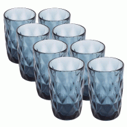 San Ignacio - Lot de 8 verres en cristal 350 ml bleus - bleu verre PK9418