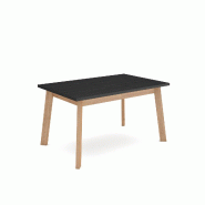 SKRAUT HOME Table à manger, 140, Pour 6 personnes, Pieds en bois, Chêne et noir - beige Bois manufacturé 399_10