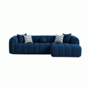 STELLAMEUBLES Canapé LONDON d'angle Bleu Encre - 3667335250837