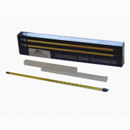 Thermomètre fond jaune liquide rouge, -10/110(0,5), avec certificat de lot - Ref.: KJB027 Thermomètre fond jaune liquide rouge, -10/110(0,5), avec certificat de lot - Ref.: KJB027