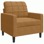 VidaXL Fauteuil Marron 60 cm Velours Modèle Zervelor - 4007611