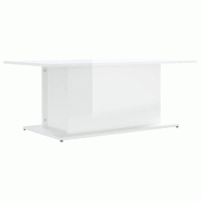 VidaXL Table basse blanc brillant 102x55,5x40 cm bois d'ingénierie Modèle Panorama Moderne - 810313