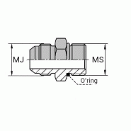 Adaptateurs - Droit mâle JIC x mâle SAE - 1"1/16' , 26.98 , 1"3/16' , 30.1