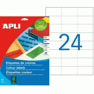 Apli 001593 Lot de 480 Etiquettes couleur permanent 70 x 37 mm Rouge - rouge 8410782015932