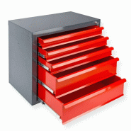 Armoire servante mammut 5 tiroirs - rouge/anthracite Armoire servante mammut 5 tiroirs - rouge/anthracite