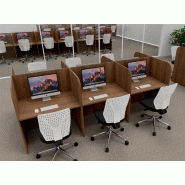 Bureau de call center version double 6 personnes Call. - Acacia foncé, 6 places_0