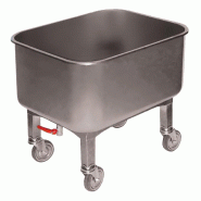 Cuve roulante inox 304, 80l, robinet de vidange L2G