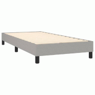 Décoshop26 - Sommier à lattes sur pieds cadre de lit 90x190 cm tissu gris clair TDL0207163 - gris 3001168888001