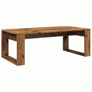 Décoshop26 - Table basse style rustique 102 x 50 x 35 cm bois d'ingénierie marron effet vieilli DEC040204 - marron Bois massif 3000264803017