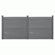 Helloshop26 - Clôtures de jardin brise-vue avec 4 poteaux planches bois composite WPC 165 x 314 cm gris 03_0006581 - 3001805447769 Helloshop26 - Clôtures de jardin brise-vue avec 4 poteaux planches bois composite WPC 165 x 314 cm gris 03_0006581 - 3001805447769