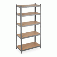 Helloshop26 - Étagère à charge lourde modulable pour garage 180 x 90 x 45 cm capacité 875 kg en MDF gris 13_0010046 - gris Bois manufacturé 30002