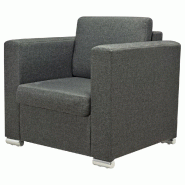 Helloshop26 - Fauteuil chaise siège lounge design club sofa salon tissu gris foncé 1102085/3 - gris Bois massif 3000140581305