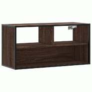 Helloshop26 - Meuble TV mural robuste design industriel 80 x 31 x 39 cm grand espace de rangement en bois d'ingénierie chêne marron 02_0049634 - mar