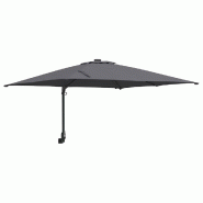 Helloshop26 - Parasol de jardin déporté inclinable 248,5 x 247,5 x 160 cm avec éclairage LED chic en polyester anthracite 02_0058652 - 3000240704956