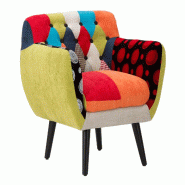 Mauro Ferretti Fauteuil Imperial En Bois Et Tissu Patchwork, Style Industriel, 71 X 63 X 78 Cm, Assise Ergonomique - Accessoires D'Ameublement - multi Mauro Ferretti Fauteuil Imperial En Bois Et Tissu Patchwork, Style Industriel, 71 X 63 X 78 Cm, Assise Ergonomique - Accessoires D'Ameublement - multi