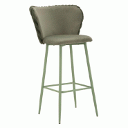 Mauro Ferretti Tabouret De Bar Alaska -B- Vert, Lot De 2 En Fer Et Polyester, Design Moderne, Hauteur D'Assise 77 Cm - Collection Moderne - vert 14290