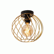 Plafonnier Led métal or mat E27 25 cm - Lucide - Danza - doré métal 5411212211460