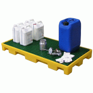 Plateforme de rétention PE 115 mm - Volume 60 L - Charge 600 kg - 1240x625 mm